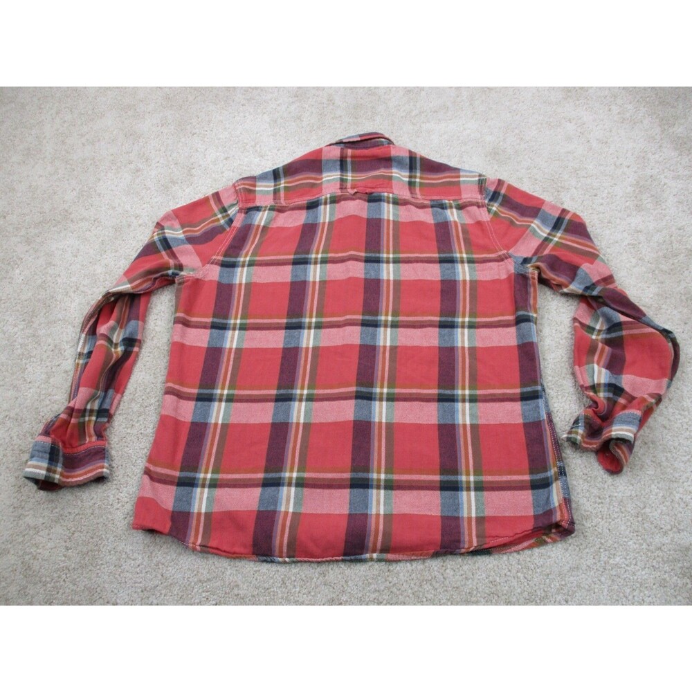 JNCO Shirt Womens Large Pink Blue Flannel Button Up Long Sleeve Top Crown Brand - Picture 6 of 9